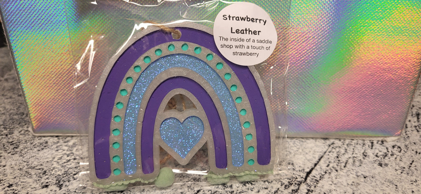 Rainbow pom pom freshie