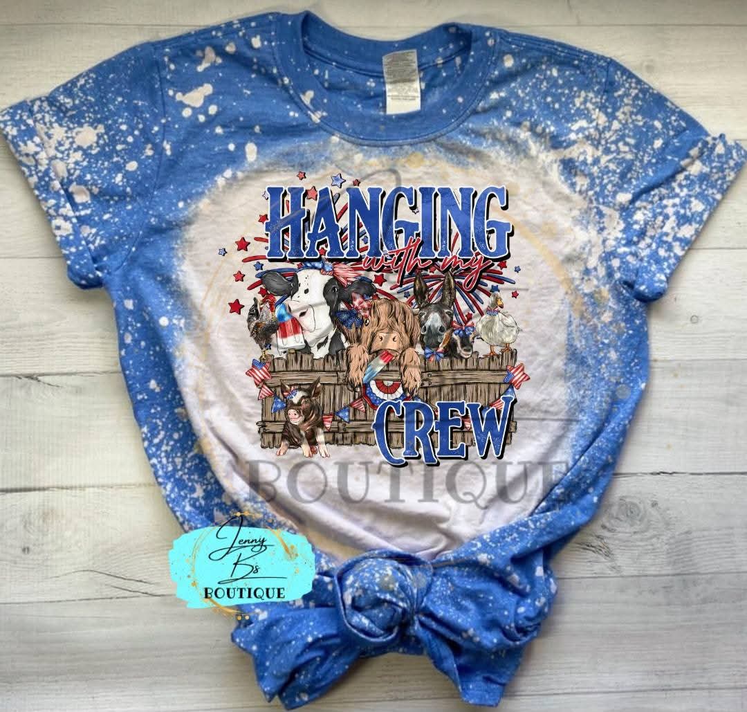 Hanging With my Crew Bleached Tee