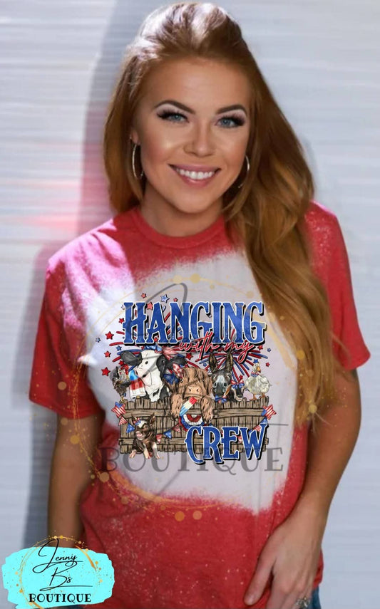 Hanging With my Crew Bleached Tee