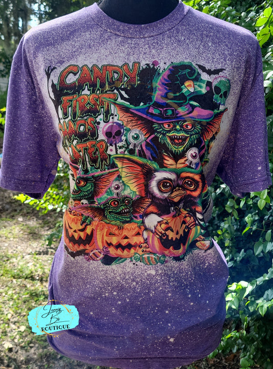 Candy First, Chaos Later Bleached Tee