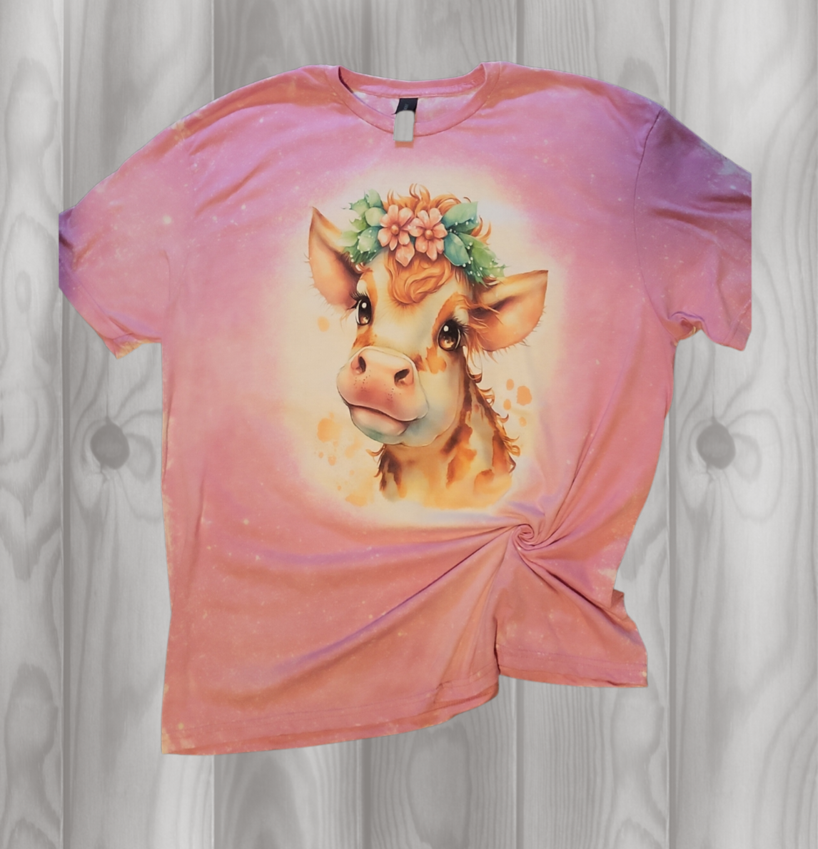 Bleached Floral Baby Cow T-Shirt