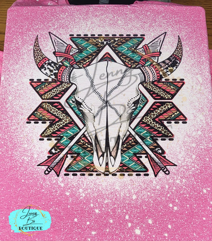 Aztec Cow Skull Tee