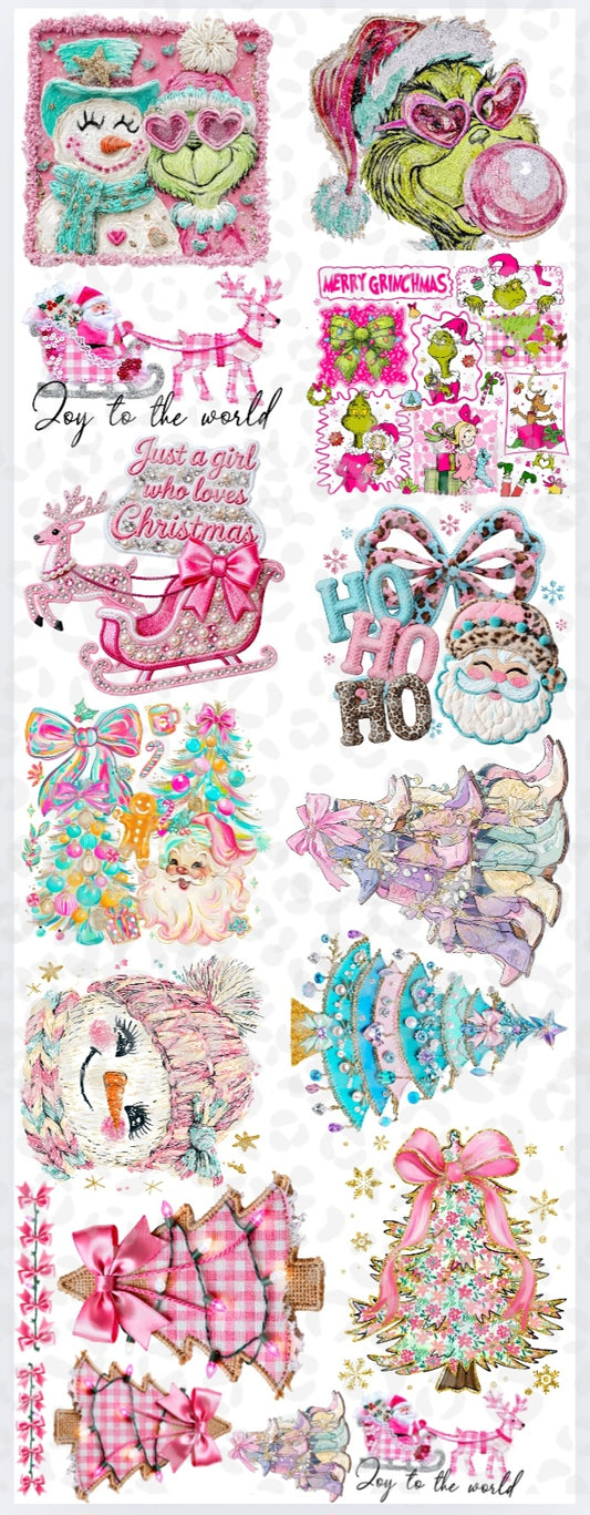 Pink & Pastel Christmas Pre-made Gang Sheet